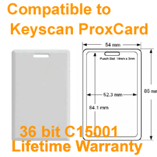 Proximity Clamshell Card Keyscan C15001 36bit Format Compatible with Keyscan ProxCard CS125-36